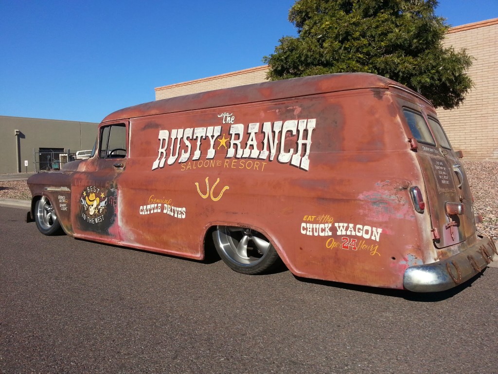 1955 Chevy Panel Bagged/Body Swap – Rusty Ranch
